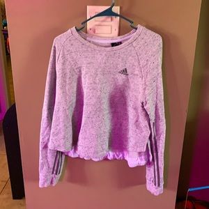 Gray Girl’s Cropped Adidas Sweater (Large)